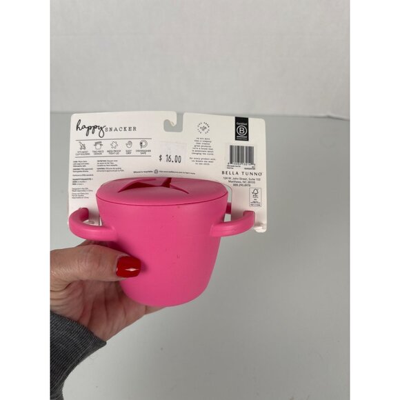 Bella Tunno Pink Wonder Who Runs The World Girls Bib & Happy Snacker Set NWT - Picture 7 of 7